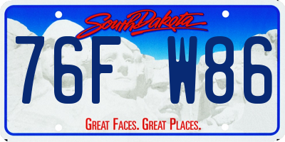 SD license plate 76FW86