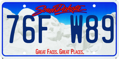 SD license plate 76FW89
