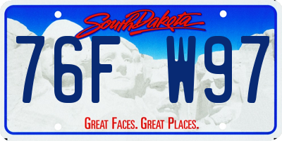 SD license plate 76FW97
