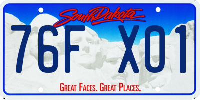 SD license plate 76FX01
