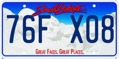 SD license plate 76FX08