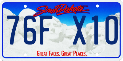 SD license plate 76FX10