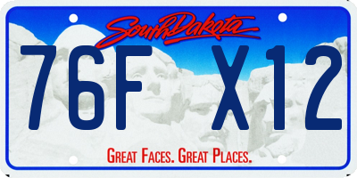SD license plate 76FX12