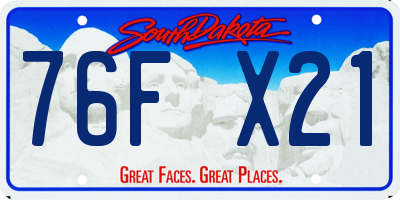 SD license plate 76FX21