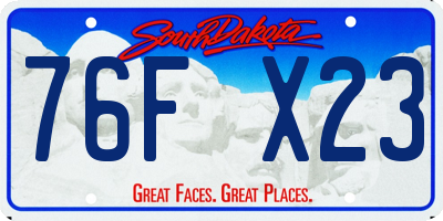 SD license plate 76FX23