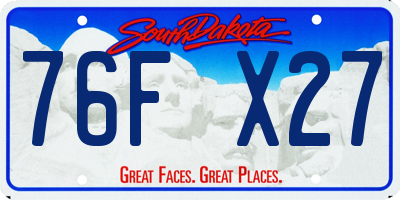 SD license plate 76FX27