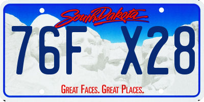 SD license plate 76FX28