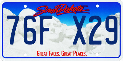 SD license plate 76FX29