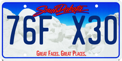 SD license plate 76FX30