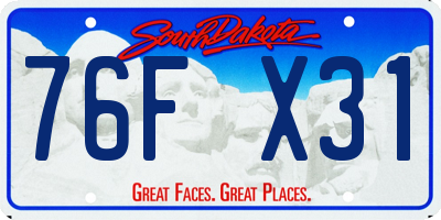 SD license plate 76FX31
