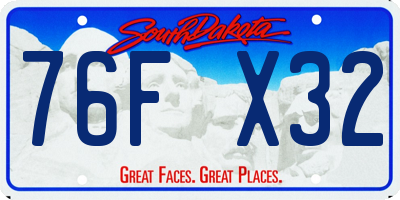 SD license plate 76FX32