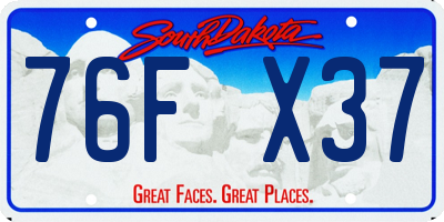 SD license plate 76FX37