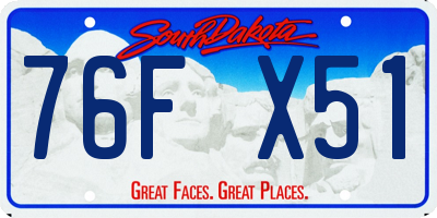 SD license plate 76FX51