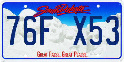 SD license plate 76FX53