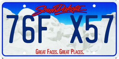 SD license plate 76FX57