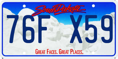 SD license plate 76FX59