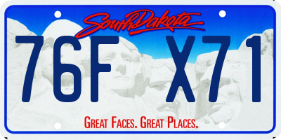 SD license plate 76FX71