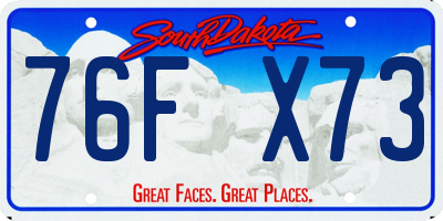 SD license plate 76FX73