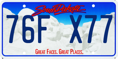 SD license plate 76FX77