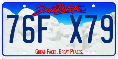 SD license plate 76FX79