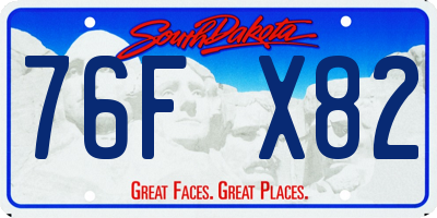 SD license plate 76FX82