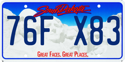 SD license plate 76FX83