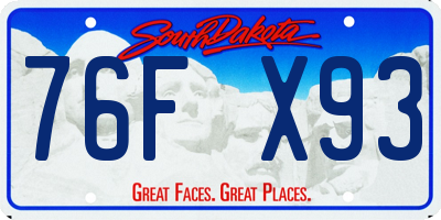SD license plate 76FX93