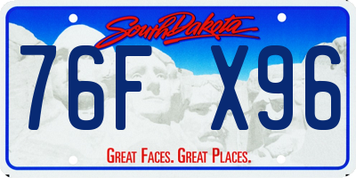 SD license plate 76FX96