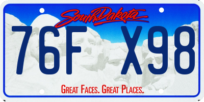 SD license plate 76FX98