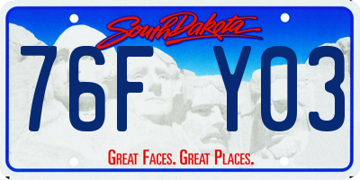 SD license plate 76FY03