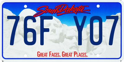 SD license plate 76FY07