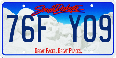 SD license plate 76FY09
