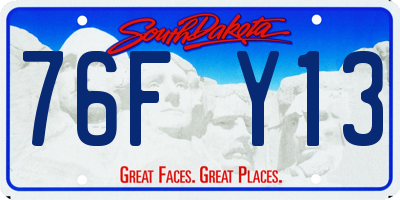 SD license plate 76FY13