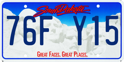 SD license plate 76FY15
