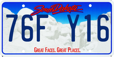 SD license plate 76FY16