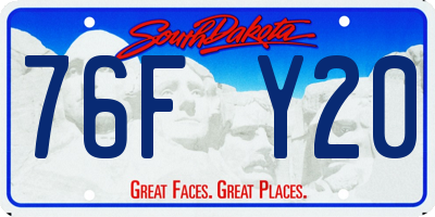 SD license plate 76FY20
