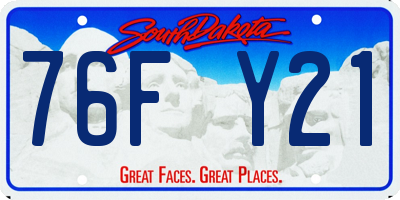 SD license plate 76FY21