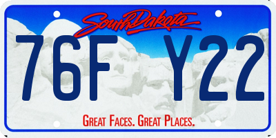 SD license plate 76FY22