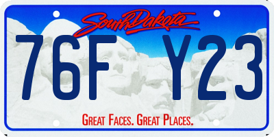 SD license plate 76FY23