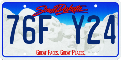 SD license plate 76FY24