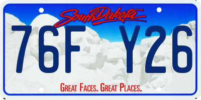SD license plate 76FY26