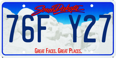 SD license plate 76FY27