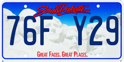 SD license plate 76FY29