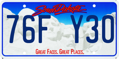 SD license plate 76FY30