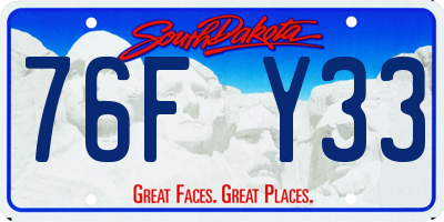 SD license plate 76FY33