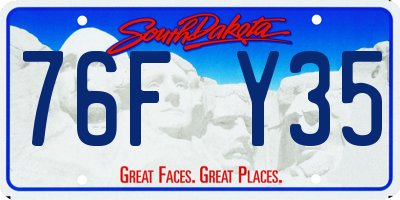 SD license plate 76FY35