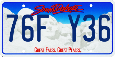 SD license plate 76FY36