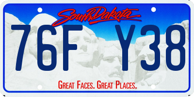 SD license plate 76FY38
