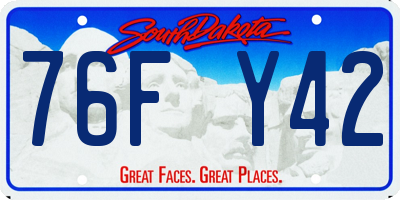 SD license plate 76FY42