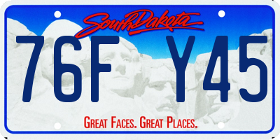 SD license plate 76FY45